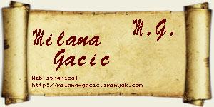 Milana Gačić vizit kartica